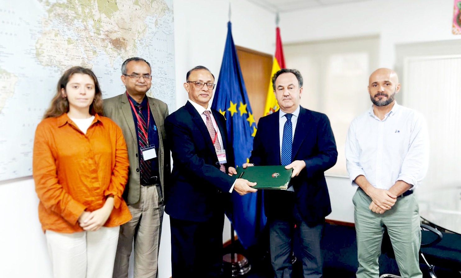 Signing of Group Insurance agreement between Spanish Embassy, Astha Life Insurance Company Ltd.